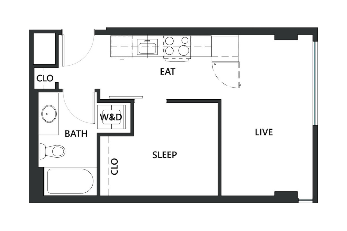 floorplan for 1 bedroom apartment